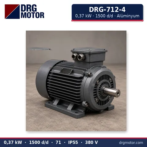 Moteur électrique triphasé DRG-712-4 0,37 kW 1500 tr/min carter aluminium – DRG Motor