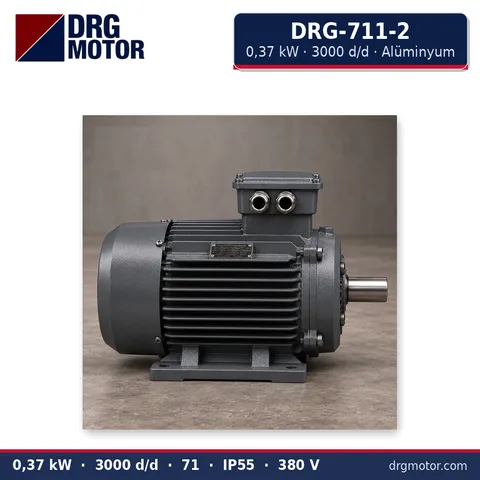 Moteur électrique triphasé DRG-711-2 0,37 kW 3000 tr/min carter aluminium – DRG Motor