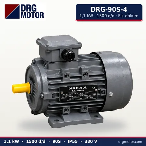 Moteur électrique triphasé DRG-90S-4 1,1 kW 1500 tr/min carter fonte – DRG Motor