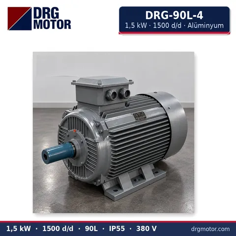 Moteur électrique triphasé DRG-90L-4 1,5 kW 1500 tr/min carter aluminium – DRG Motor