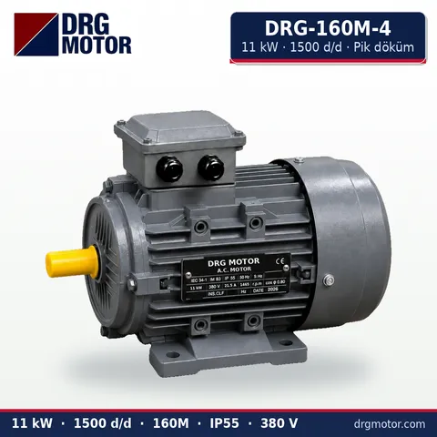 Moteur électrique triphasé DRG-160M-4 11 kW 1500 tr/min carter fonte – DRG Motor