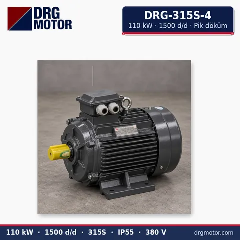 Moteur électrique triphasé DRG-315S-4 110 kW 1500 tr/min carter fonte – DRG Motor