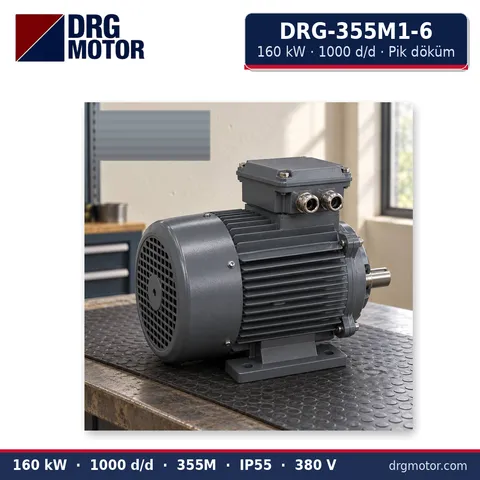 Moteur électrique triphasé DRG-355M1-6 160 kW 1000 tr/min carter fonte – DRG Motor