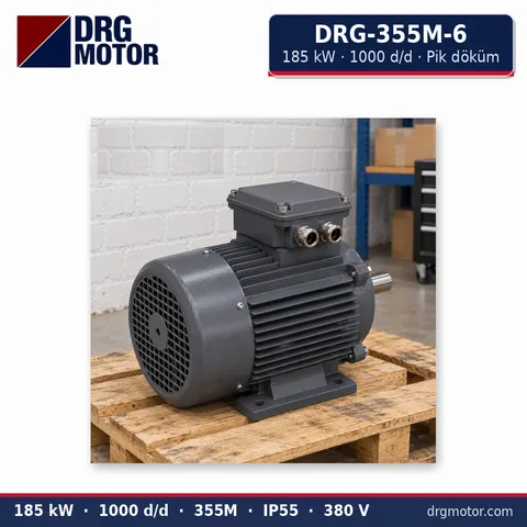 Moteur électrique triphasé DRG-355M-6 185 kW 1000 tr/min carter fonte – DRG Motor
