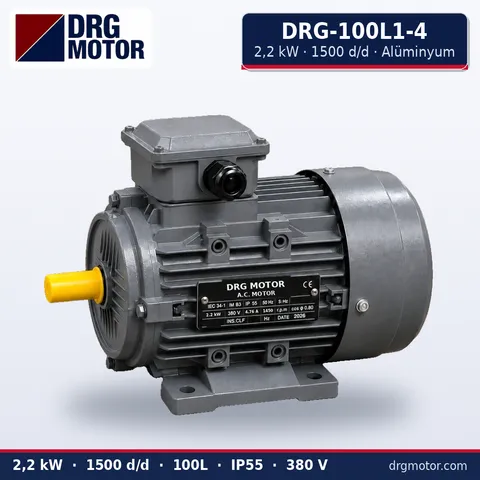 Moteur électrique triphasé DRG-100L1-4 2,2 kW 1500 tr/min carter aluminium – DRG Motor