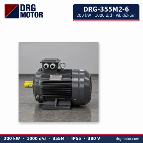 Moteur électrique triphasé DRG-355M2-6 200 kW 1000 tr/min carter fonte – DRG Motor