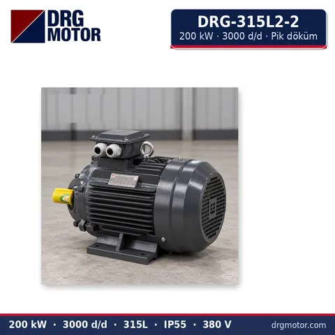 Moteur électrique triphasé DRG-315L2-2 200 kW 3000 tr/min carter fonte – DRG Motor