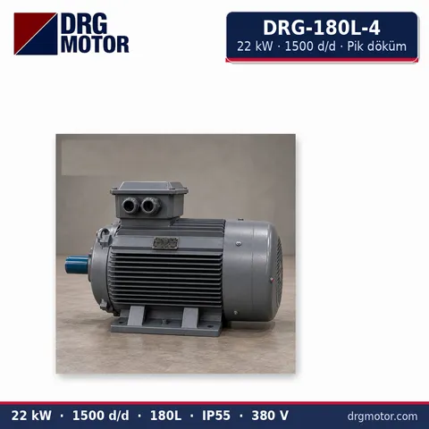 Moteur électrique triphasé DRG-180L-4 22 kW 1500 tr/min carter fonte – DRG Motor