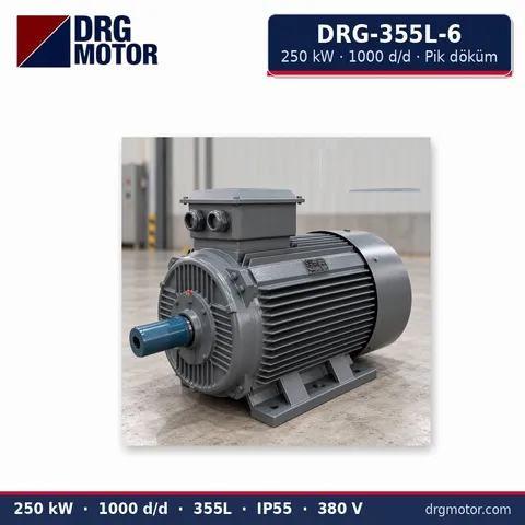 Moteur électrique triphasé DRG-355L-6 250 kW 1000 tr/min carter fonte – DRG Motor