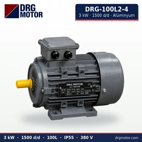DRG-100L2-4 3 kW 1500 rpm aluminium three-phase electric motor – DRG Motor