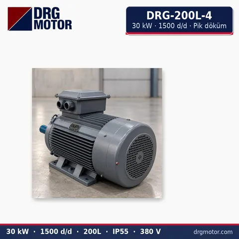 Moteur électrique triphasé DRG-200L-4 30 kW 1500 tr/min carter fonte – DRG Motor