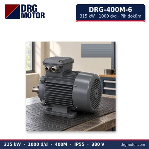 Moteur électrique triphasé DRG-400M-6 315 kW 1000 tr/min carter fonte – DRG Motor