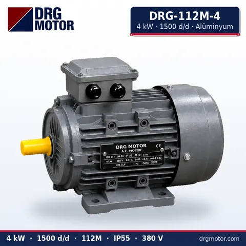 Moteur électrique triphasé DRG-112M-4 4 kW 1500 tr/min carter aluminium – DRG Motor