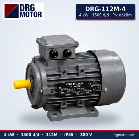 DRG-112M-4 4 kW 1500 rpm cast iron three-phase electric motor – DRG Motor