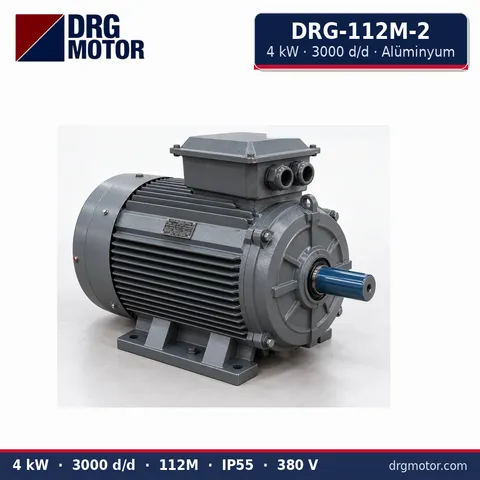 Moteur électrique triphasé DRG-112M-2 4 kW 3000 tr/min carter aluminium – DRG Motor