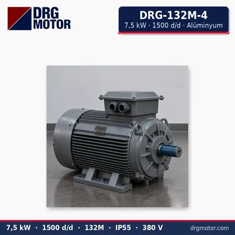 Moteur électrique triphasé DRG-132M-4 7,5 kW 1500 tr/min carter aluminium – DRG Motor