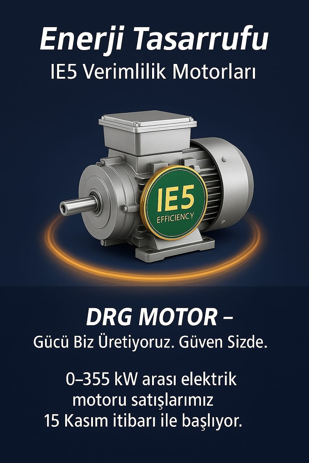 Sanayi Tipi Verimli  Elektrik Motorları