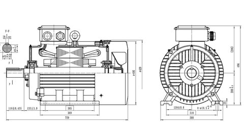 200 Genel Montaj Çizimi B3 (IP55) Üst Anahat