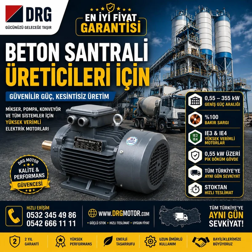 B3 ayaklı, B5 flanşlı ve B35 montaj tipi elektrik motorları