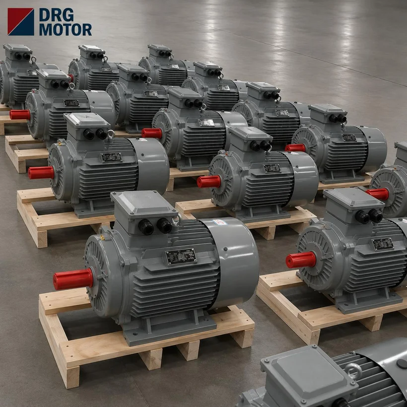 Cast iron three-phase motor on a crusher line, impact resistance