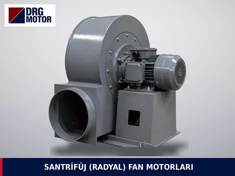Ventilateur centrifuge et moteur électrique avec logo DRG MOTOR – entraînement par courroie et volute
