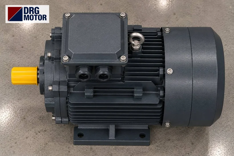 Moteur électrique triphasé gris logo DRG MOTOR – moteur de broyeur à marteaux, 30 kW 3000 tr/min