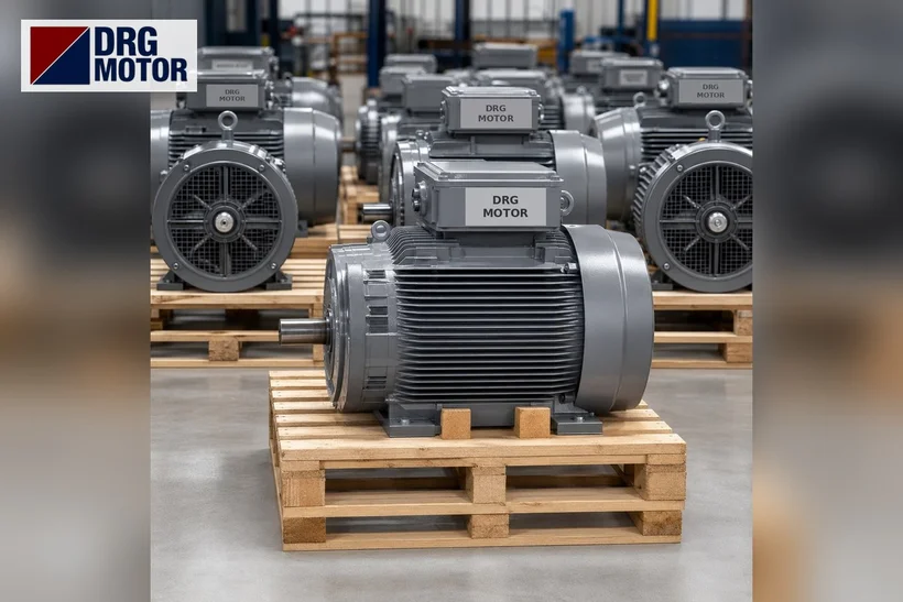 Grey DRG MOTOR branded three-phase electric motor – 1400 rpm small 4-pole motor