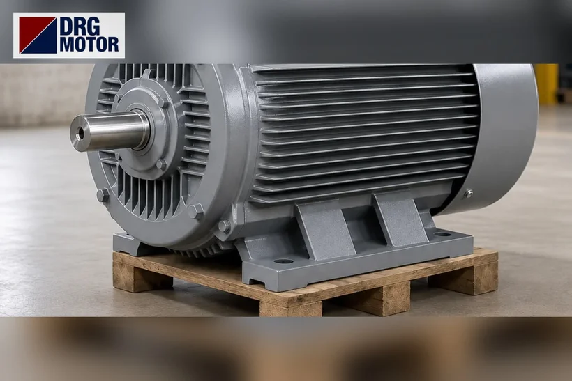 DRG MOTOR branded grey three-phase electric motor – 40 HP 1500 rpm DRG-200L-4 cast iron 200L foot-mounted frame