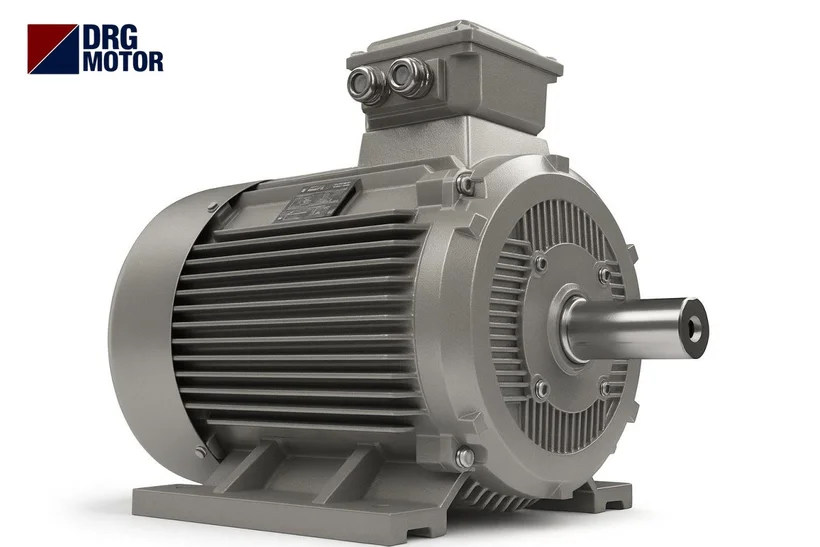 Moteur électrique triphasé gris logo DRG MOTOR – moteur de remplacement à courroie pour compresseur à piston