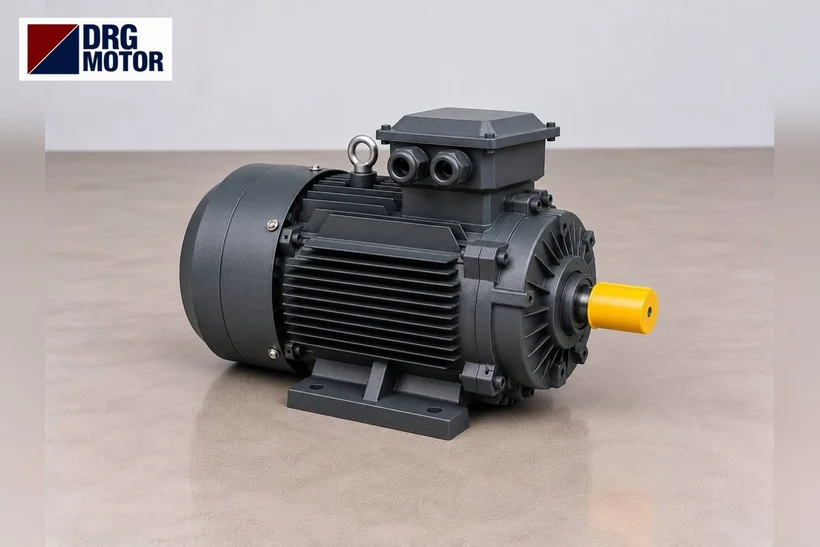 DRG MOTOR logolu gri trifaze elektrik motoru – B5 flanşlı motor değişiminde flanş ölçüleri