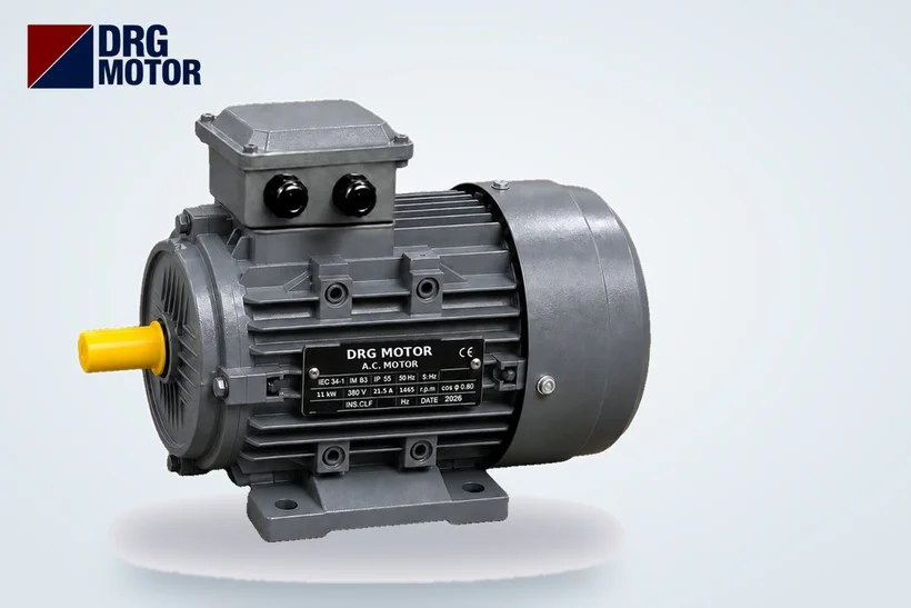 Moteur électrique triphasé gris DRG MOTOR – raccordement de la terre dans la boîte à bornes Moteur électrique triphasé gris DRG MOTOR – raccordement de la terre dans la boîte à bornes