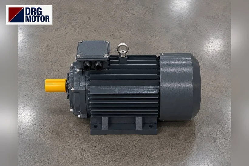 Moteur électrique triphasé gris de marque DRG pour pompe de circulation de machine de teinture