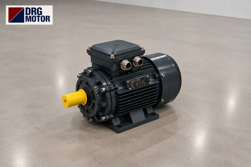 Grey DRG-branded three-phase electric motor for a rebar bending machine