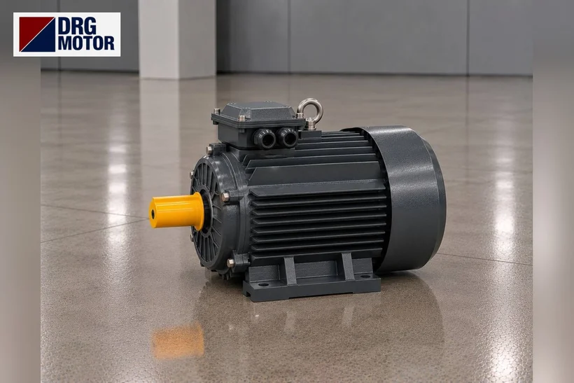 Moteur électrique triphasé gris de marque DRG pour ouvreuse de fibres