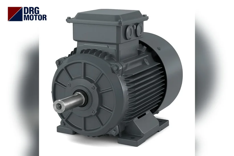 DRG-branded grey three-phase electric motor for a scrap shear hydraulic unit