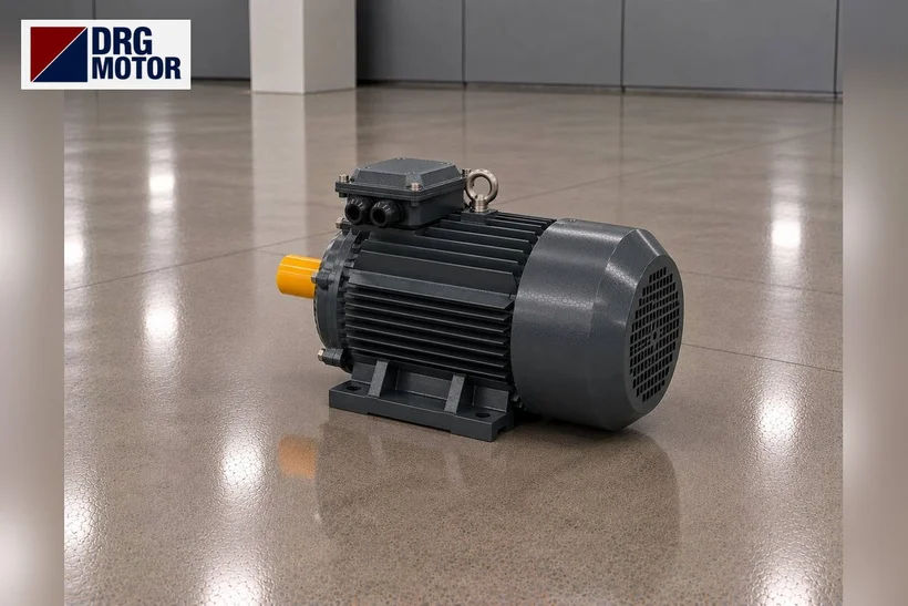 Moteur électrique triphasé gris de marque DRG pour machine d'ouverture de tissu