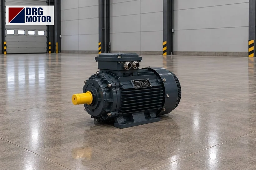 Moteur électrique triphasé gris DRG pour l'entraînement d'une pompe mono