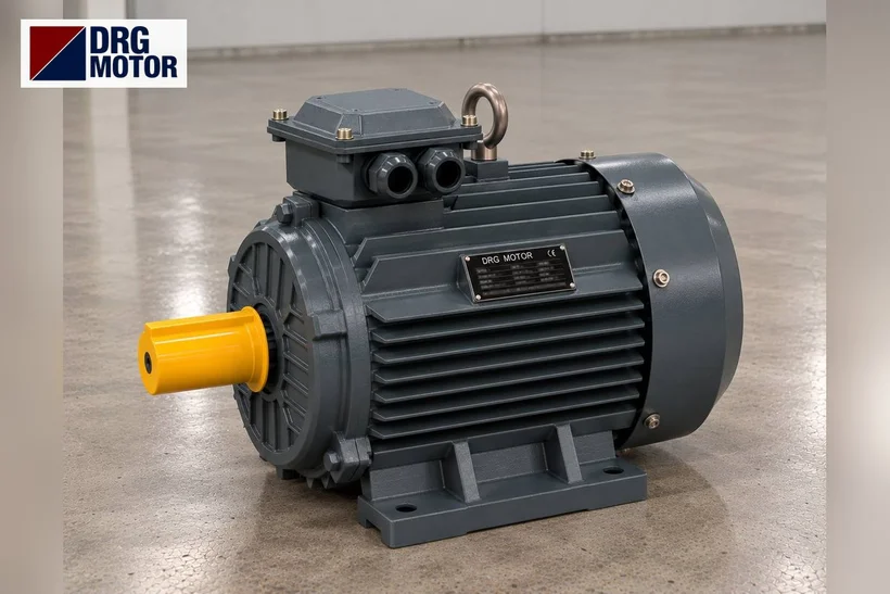 Moteur électrique triphasé gris de marque DRG pour centrifugeuse de séparation d'amidon