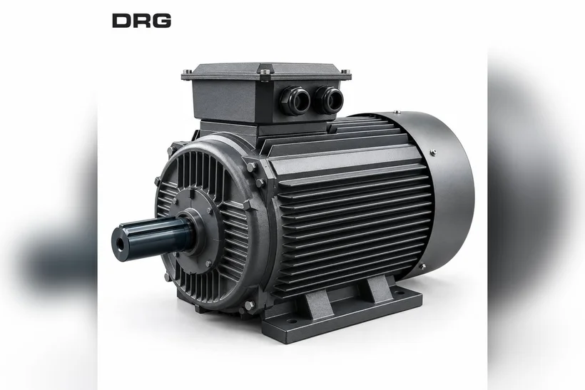 DRG MOTOR branded grey three-phase electric motor – 45 kW 1500 rpm cast iron motor for a plastic agglomerator