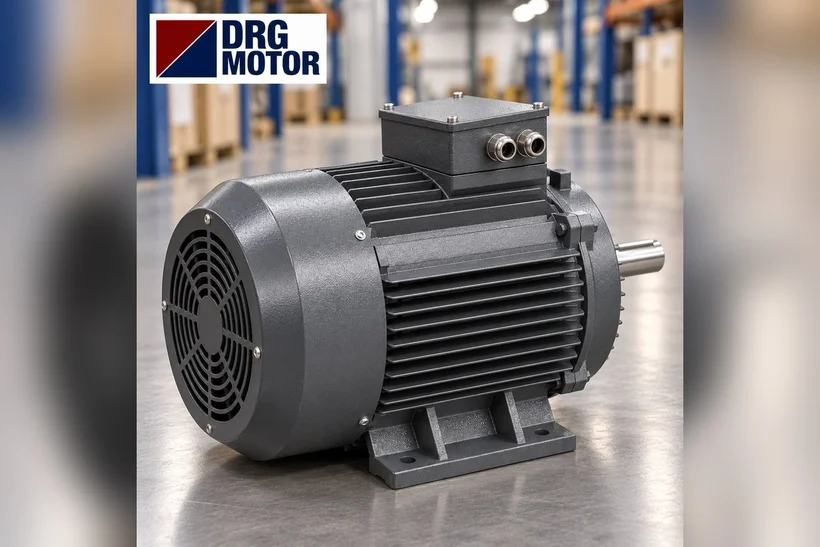 Moteur électrique triphasé gris logo DRG MOTOR – moteur 7,5 kW 3000 tr/min pour broyeur à épices Moteur électrique triphasé gris logo DRG MOTOR – moteur 7,5 kW 3000 tr/min pour broyeur à épices