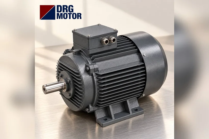 Grey DRG MOTOR logo three-phase electric motor – 55 kW squirrel-cage motor replacing a slip-ring motor