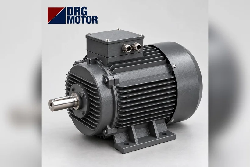 DRG MOTOR logolu gri trifaze elektrik motoru – dizelden elektriğe geçen sulama pompası için 30 kW 1500 d/d motor