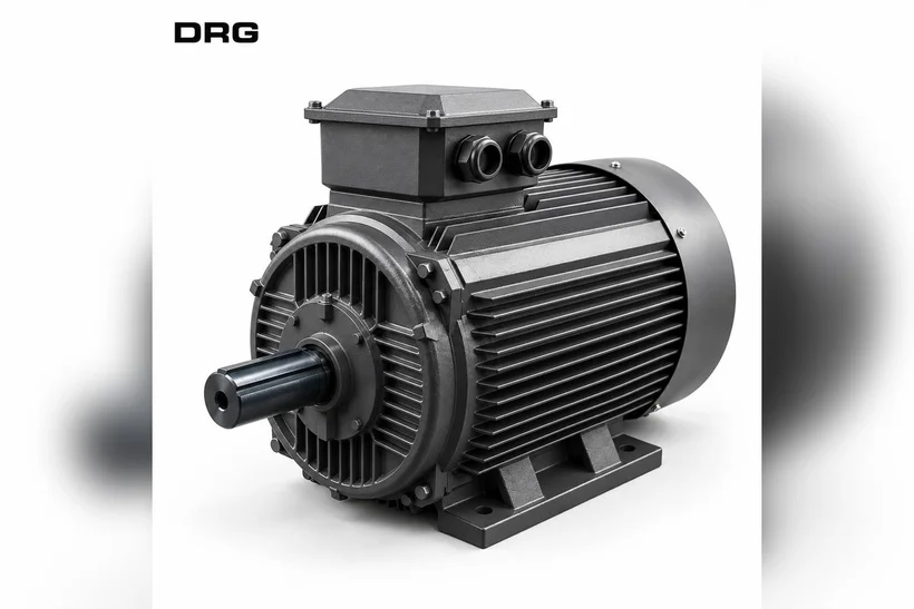 DRG MOTOR branded grey three-phase electric motor – 5.5 kW 1500 rpm B5 flange motor for a guillotine shear hydraulic pump DRG MOTOR branded grey three-phase electric motor – 5.5 kW 1500 rpm B5 flange motor for a guillotine shear hydraulic pump