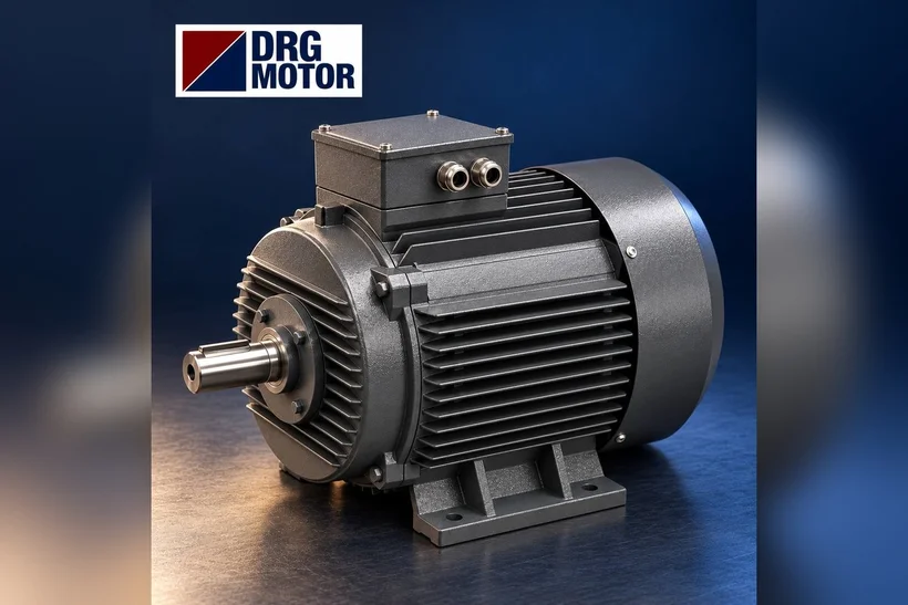 Moteur électrique triphasé gris logo DRG MOTOR – moteur 2,2 kW 1500 tr/min pour brosse de machine de lavage de tapis