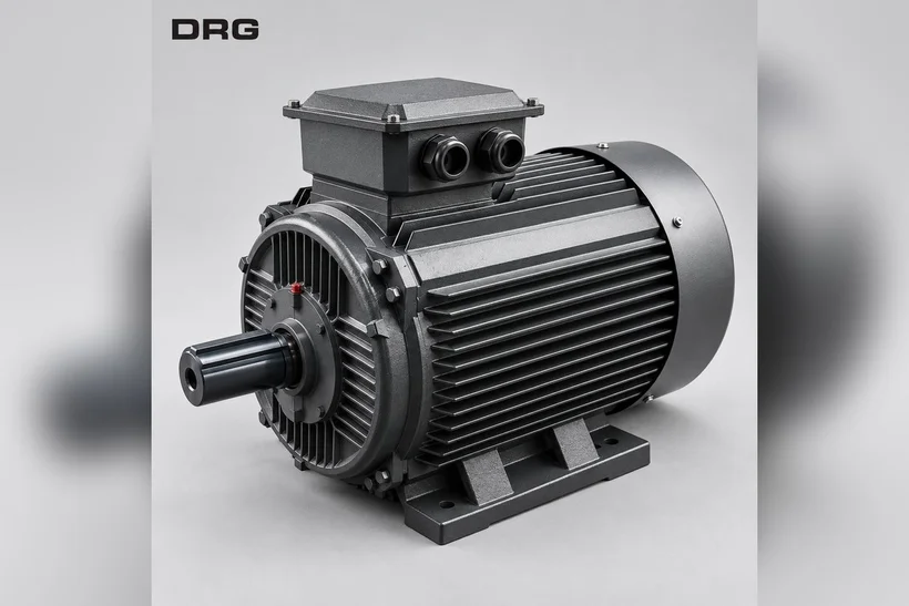 DRG MOTOR branded grey three-phase electric motor – 3 kW 1500 rpm motor for a double-ended polishing bench DRG MOTOR branded grey three-phase electric motor – 3 kW 1500 rpm motor for a double-ended polishing bench