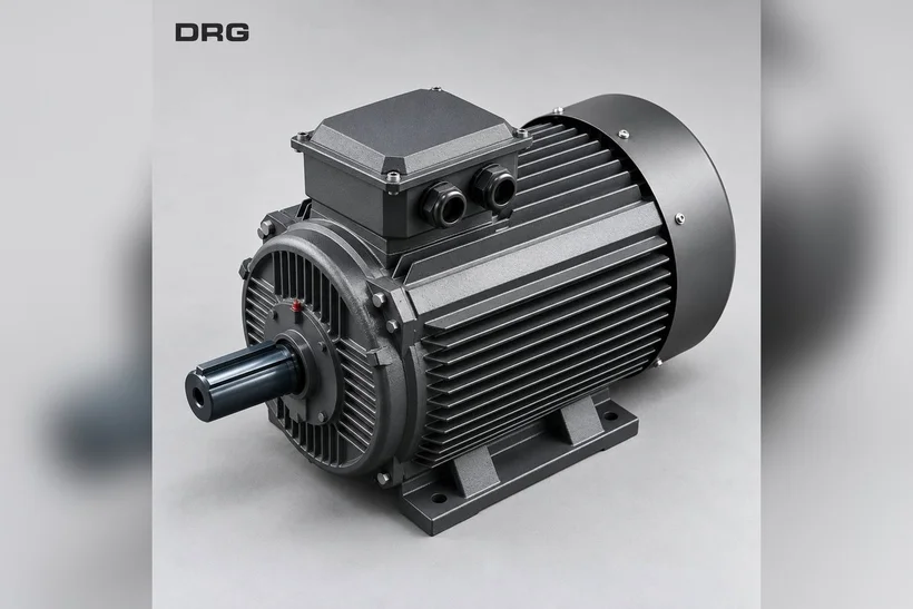 DRG MOTOR branded grey three-phase electric motor – 4 kW 1500 rpm motor for a section bending machine gearbox DRG MOTOR branded grey three-phase electric motor – 4 kW 1500 rpm motor for a section bending machine gearbox