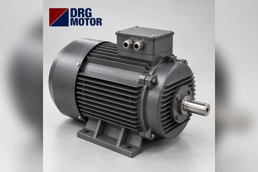 DRG MOTOR branded grey three-phase electric motor – 7.5 kW 3000 rpm motor for a thermal oil circulation pump