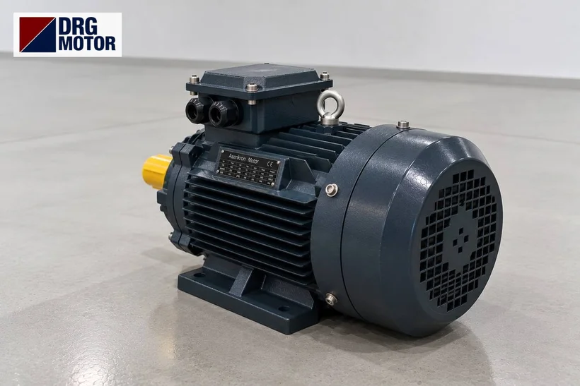 Moteur électrique triphasé gris avec logo DRG MOTOR – moteur fonte 15 kW 3000 tr/min pour broyeur d'olives Moteur électrique triphasé gris avec logo DRG MOTOR – moteur fonte 15 kW 3000 tr/min pour broyeur d'olives