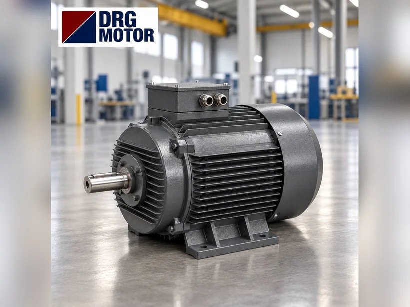 Belt conveyor and electric motor – drive pulley and geared motor in a crushing and screening plant