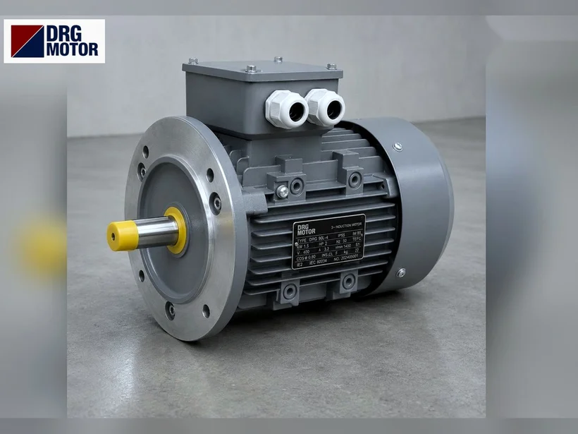 Helisel redüktör B5 girişi için büyük flanşlı DRG trifaze elektrik motoru